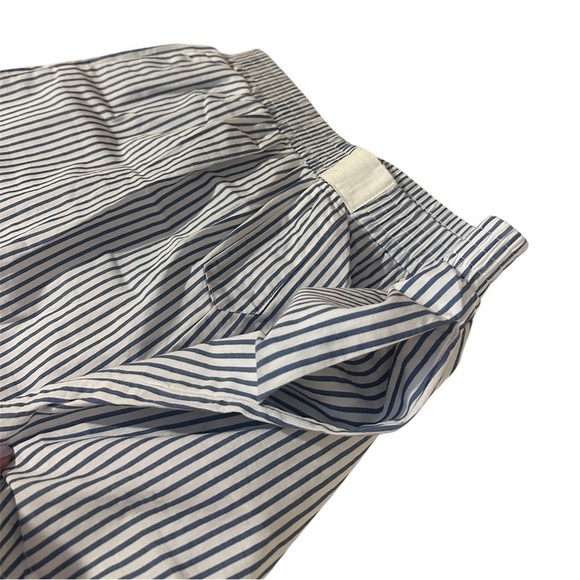 NWOT Women’s Blue And White Cotton Striped Boxer Shorts With Pockets Medium - Picture 3 of 10
